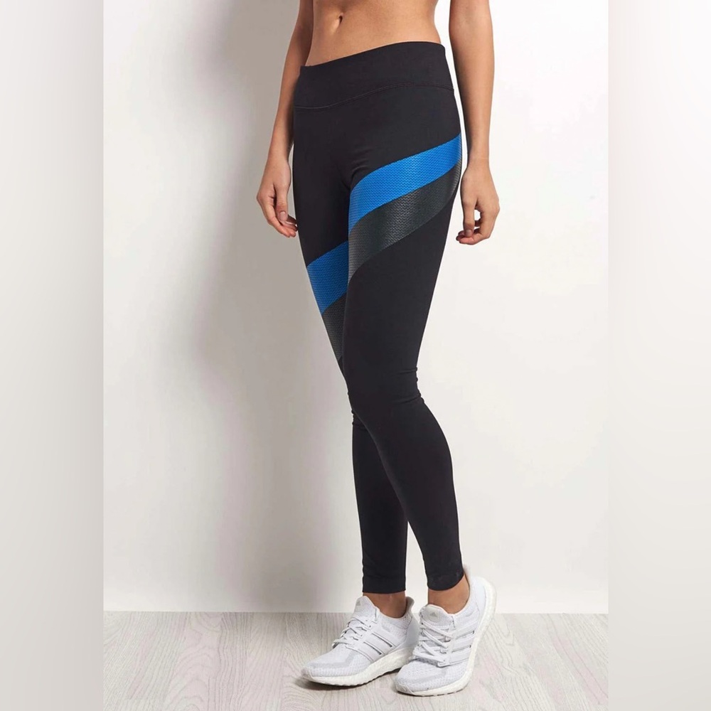 Under Armour Women’s Leggings – Blue & Gray Mesh Panels, High-Waisted, Size S